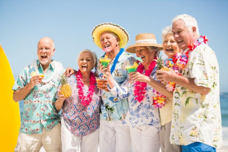 Un gruppo di pensionati in vacanza