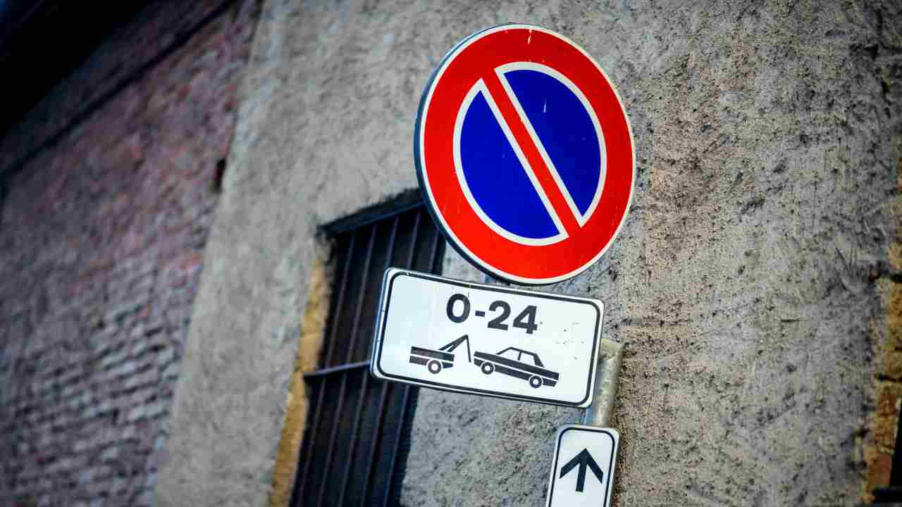 Un divieto di parcheggio in Italia
