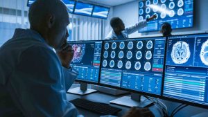 Un medico legge una TAC