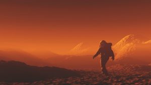 Astronauta esplora Marte